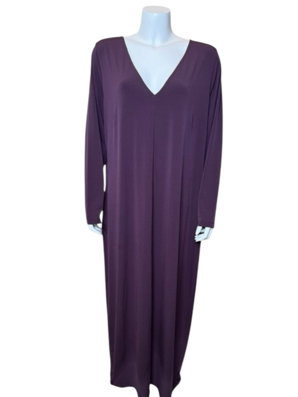 Universal Standard Clean Column Maxi Dress M (18-20) Jersey Knit Plum Purple